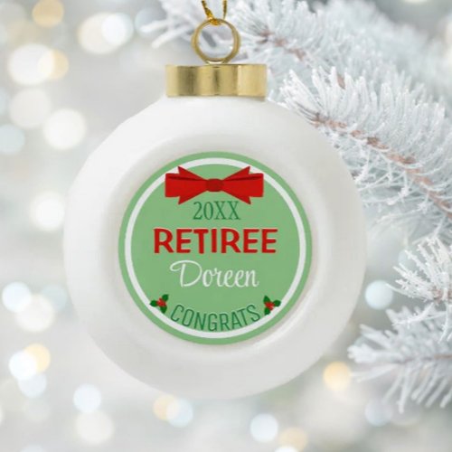 Recent Retiree Custom Christmas ornament