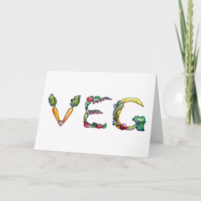 Recent Vegetarian or Vegan Greeting Card (Front)