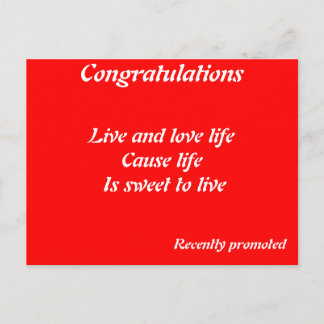 Recently promoted postcards