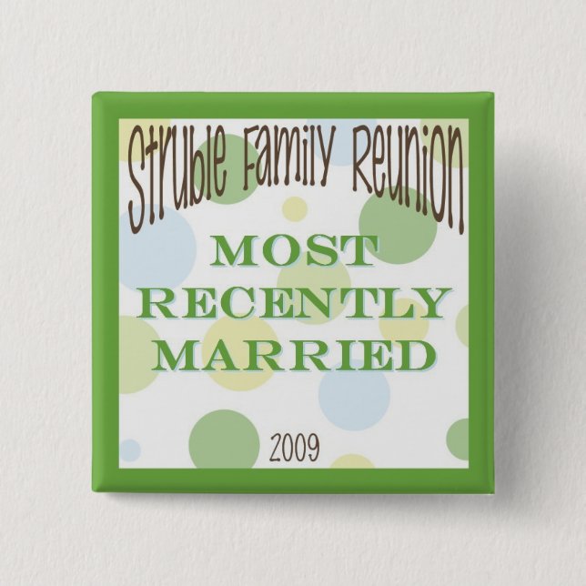 recentwed pinback button (Front)