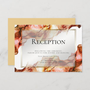 RECEPTION Abstract Watercolor Autumn Colors 5 Invitation