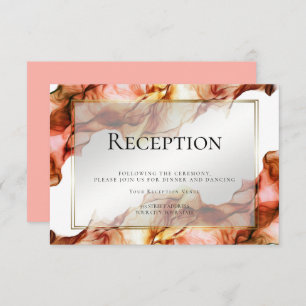 RECEPTION Abstract Watercolor Autumn Colors 6 Invitation