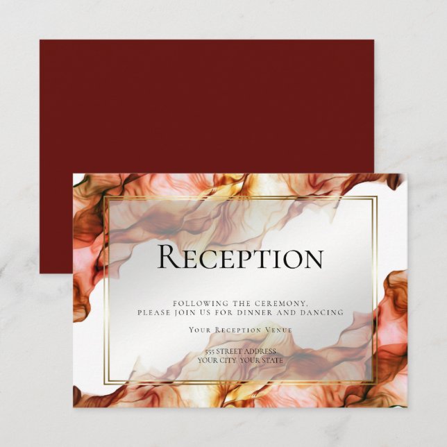 RECEPTION | Abstract Watercolor Autumn Colors Invitation (Front/Back)