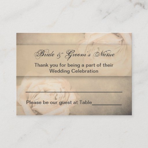 Customizable Reception Assignment Cards Business Card Templates