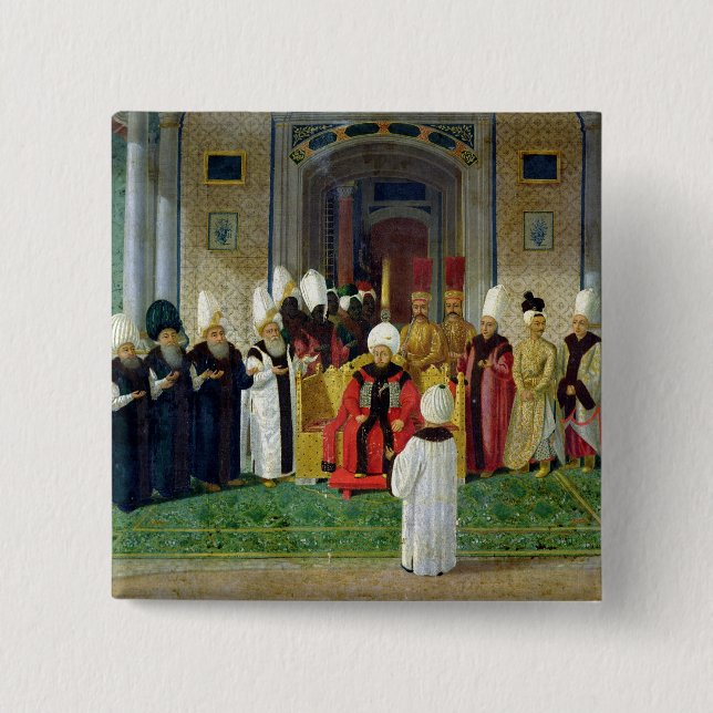 Reception at the Court of the Sultan Selim III Button (Front)