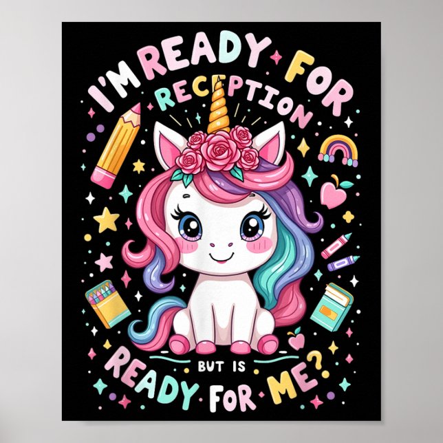 Reception Back To School First Day Of Nursery Girl Poster (Front)
