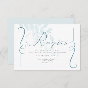 Reception - Barely There Smoke Blue Botanical Invitation