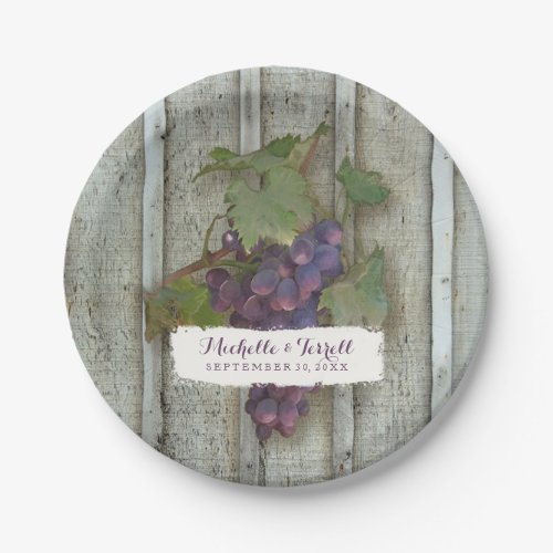 Reception Bridal Shower Decor Rustic Vineyard Art Paper Plates