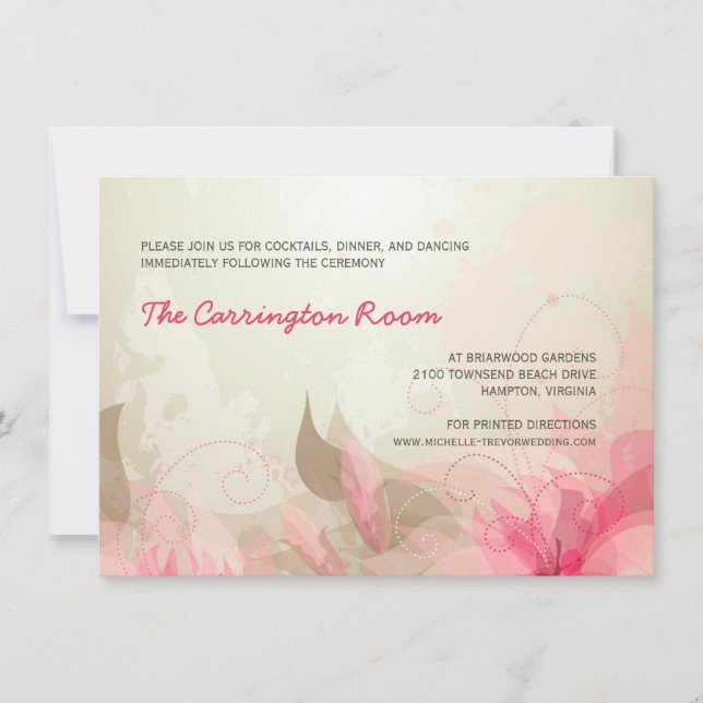 Reception Card Abstract Floral Wedding Invitations (Front)
