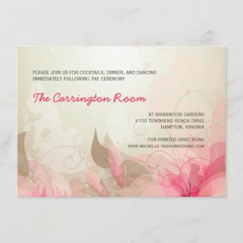 Reception Card Abstract Floral Wedding Invitations by deluxebridal at Zazzle