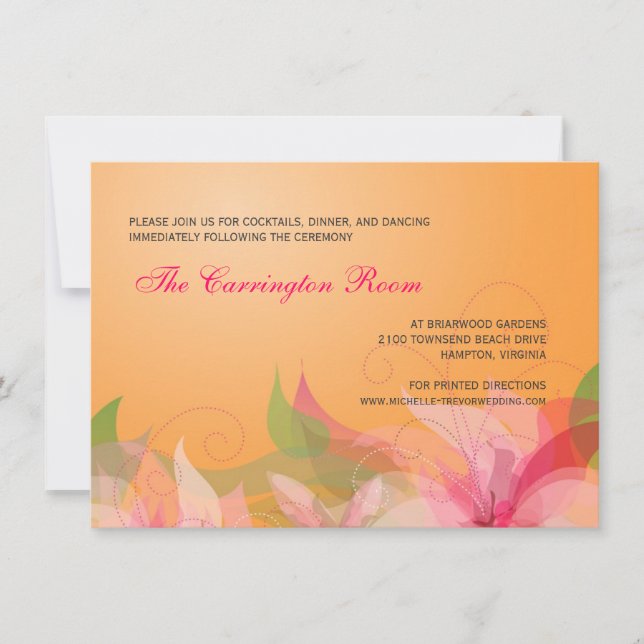Reception Card Abstract Floral Wedding Invitations (Front)