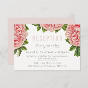 RECEPTION CARD chic pink floral peony flower