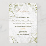 Reception Card For Green And Gold Simple Wedding at Zazzle