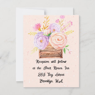 Reception Card for Peach Rustic Wedding
