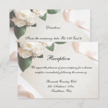 Reception Card White Wedding Template Customize