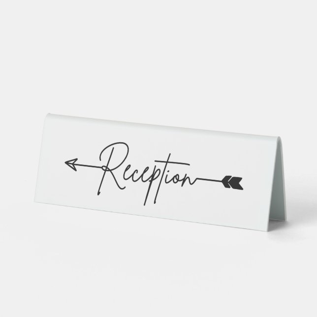 Reception Direction Sign Arrow Table Tent Sign (Front)
