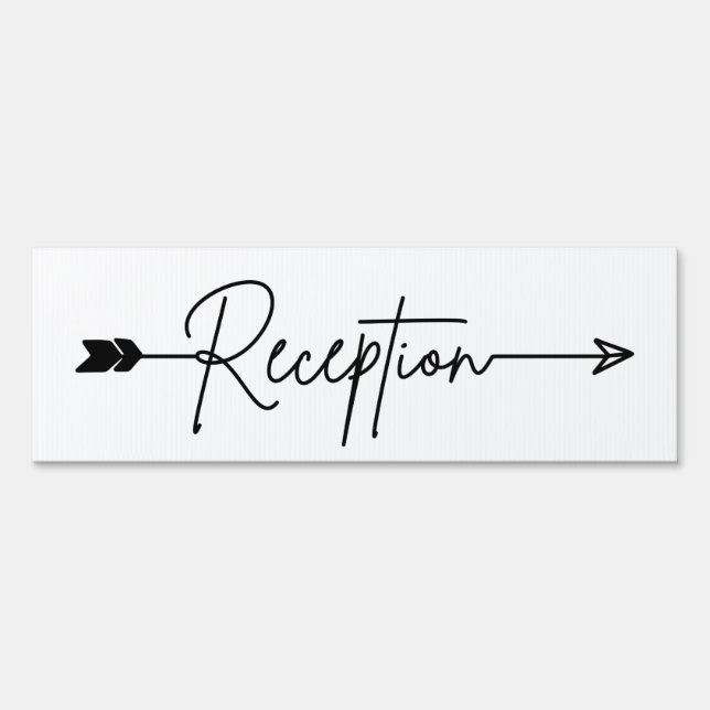 Reception direction sign, wedding arrow sign (Back)