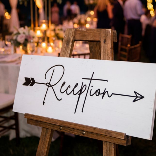 Reception direction sign, wedding arrow sign (Creator Uploaded)
