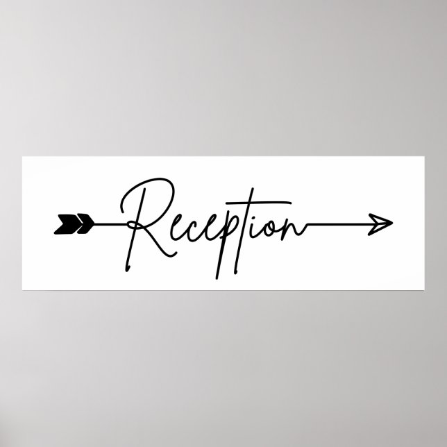 Reception direction sign, wedding arrow sign right (Front)