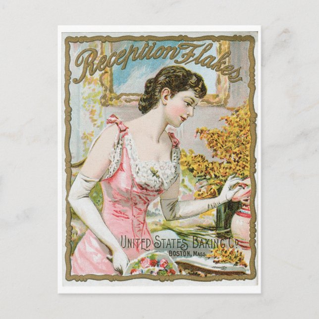 Reception Flakes Vintage Baking Ad Art Postcard (Front)