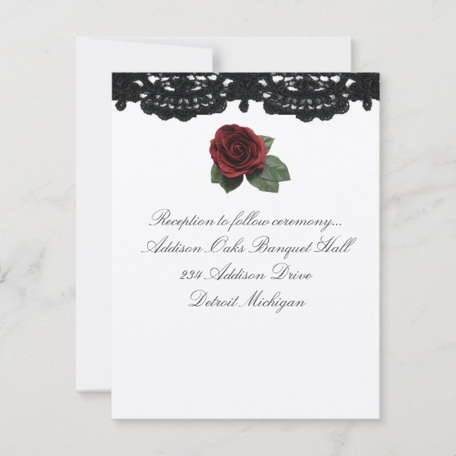 Reception invitation Design Roses and Cake (Front)