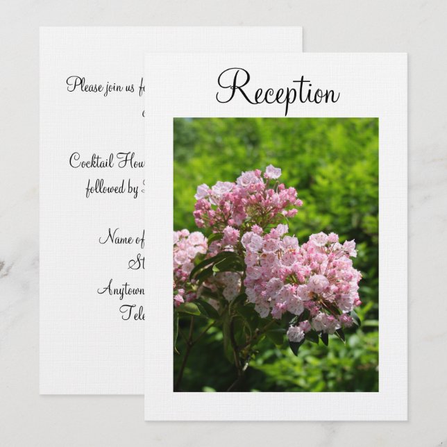 Reception Invitation Pink Wedding Mountain Laurel (Front/Back)