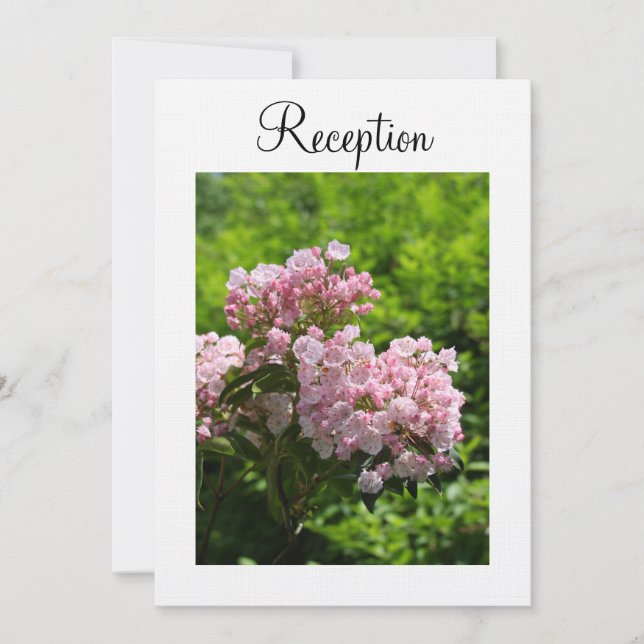 Reception Invitation Pink Wedding Mountain Laurel (Front)