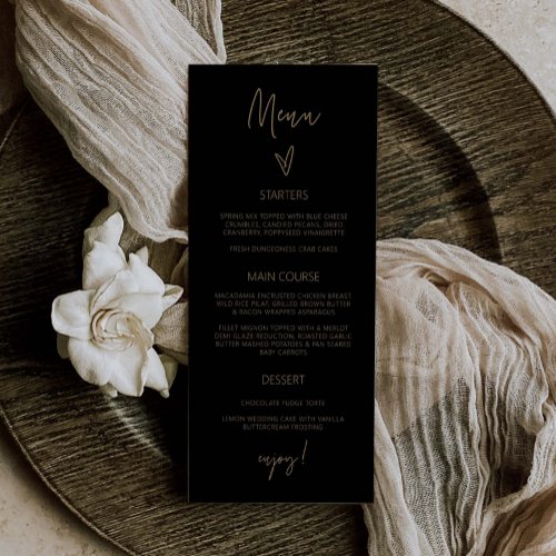 Reception Menu Wedding Classic Tall Meal Card G400