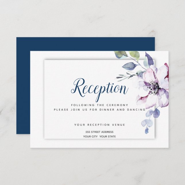 Reception | Muted Apple Greenery Invitation (Front/Back)