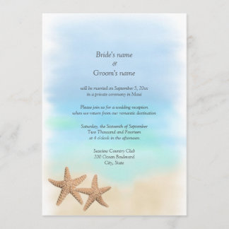 Reception Only Beach Theme Wedding Invitations