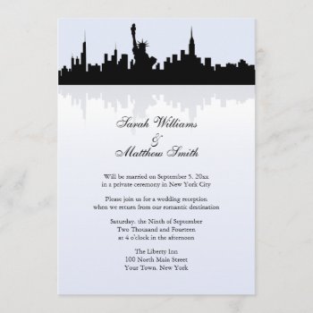 Reception Only New York Skyline Wedding Invitation by PMCustomWeddings at Zazzle