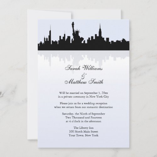 Reception Only New York Skyline Wedding Invitation