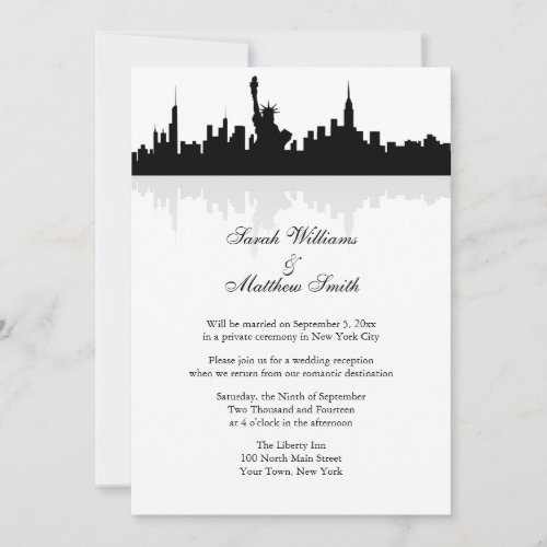 Reception Only New York Skyline Wedding Invitation