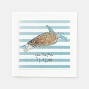 Reception Personalized Sea Turtle Beach Themed Napkins