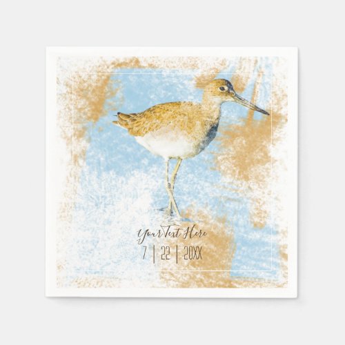 Reception Personalized Shorebird Beach Themed Napkins