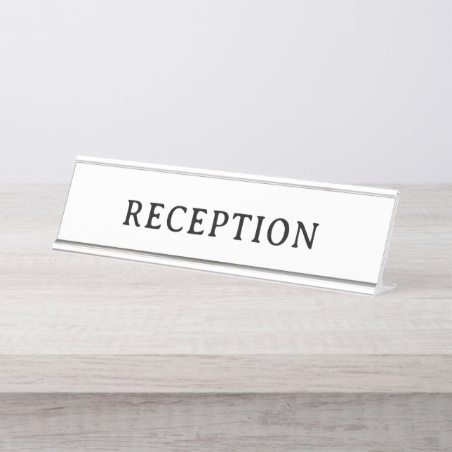 RECEPTION | Professional Modern Desk Name Plate (Front)