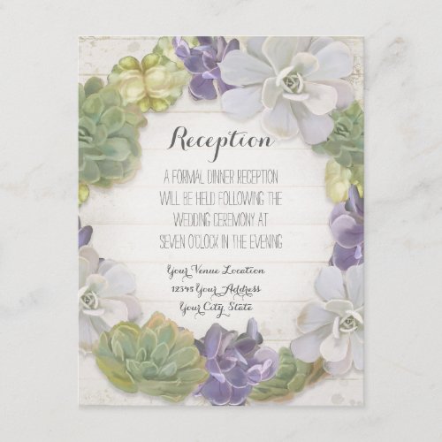 Reception Rose Peony Wreath Modern Simple Leaf Enclosure Card