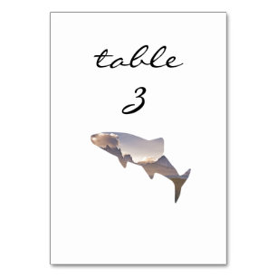 Reception Table Number Rustic Mountain Fish