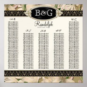Reception Table Seating Chart Baroque Vintage Lily
