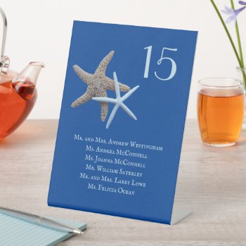 Reception Table Seating Pedestal Sea Stars Pedestal Sign by sandpiperWedding at Zazzle