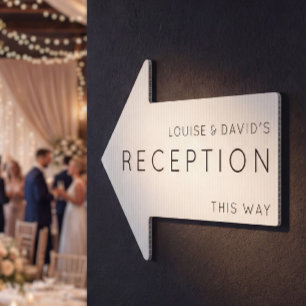 Reception This Way Arrow Minimalistic Yard Sign