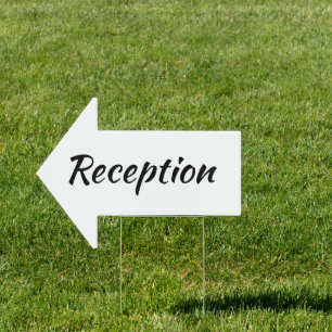 Reception Wedding Direction White Arrow Sign