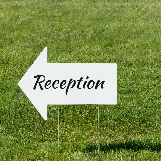 Reception Wedding Direction White Arrow Sign (Insitu)