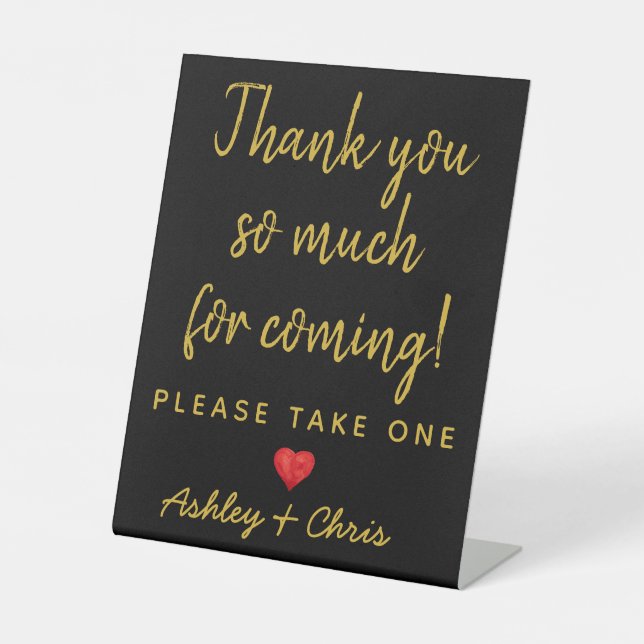 Reception Wedding Favors Engagement Bridal Shower Pedestal Sign (Front)