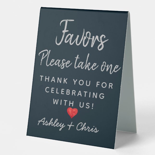 Reception Wedding Favors Engagement Bridal Shower Table Tent (Front)