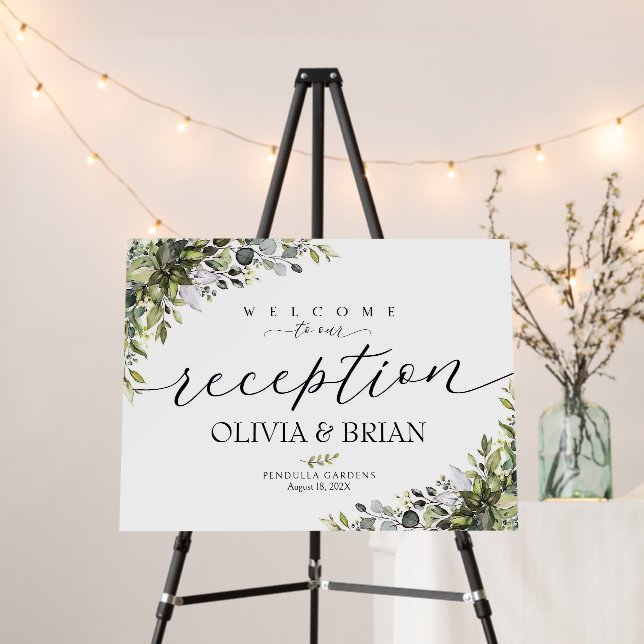Reception Welcome Sign, Wedding reception sign, We Foam Board (In Situ (Stand))