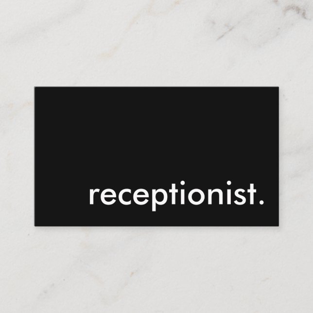 receptionist. enclosure card (Front)