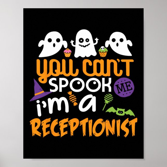Receptionist Halloween Costume Party Can't Spook M Poster (Front)