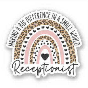 Receptionist Rainbow, Gift For Receptionist Sticker