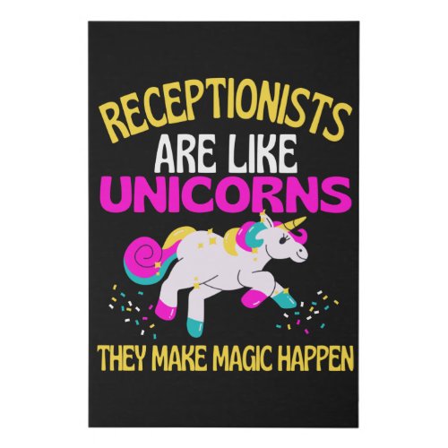 Receptionist Unicorn  Magical Unicorn Reception Faux Canvas Print